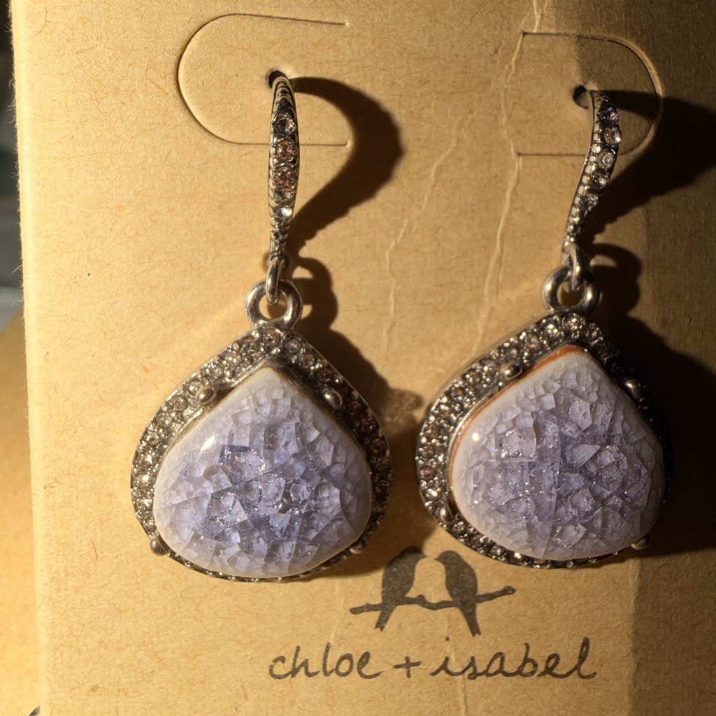 Chloe Isabel Silver And Lavender Teardrop Earrings B1 25$